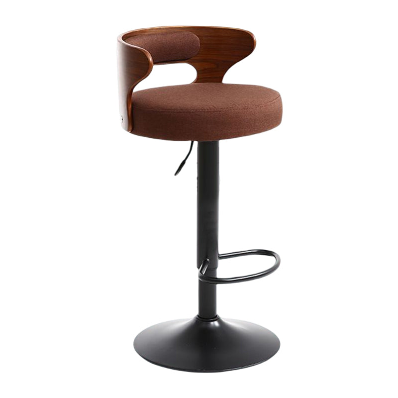 Modern Rotatable Backrest Counter Stool Steel Household Bar Stool with Cushion and Pedal
