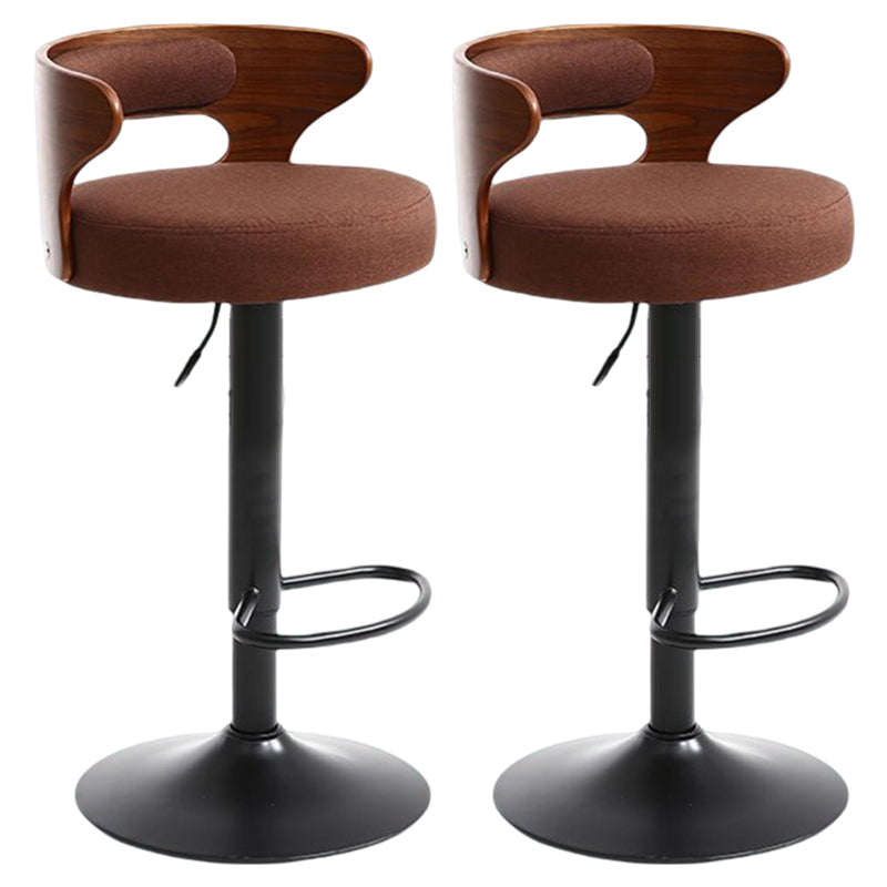 Modern Rotatable Backrest Counter Stool Steel Household Bar Stool with Cushion and Pedal