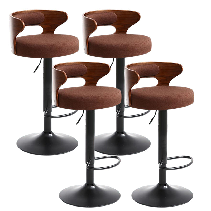Modern Rotatable Backrest Counter Stool Steel Household Bar Stool with Cushion and Pedal