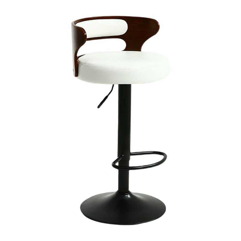 Modern Rotatable Backrest Counter Stool Steel Household Bar Stool with Cushion and Pedal