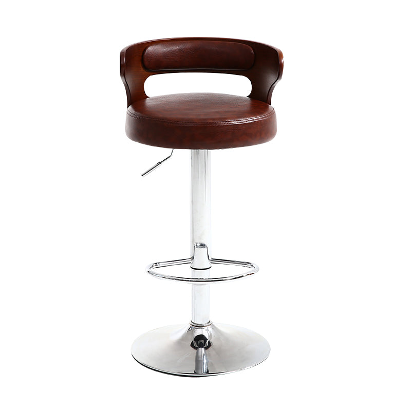 Modern Rotatable Backrest Counter Stool Steel Household Bar Stool with Cushion and Pedal