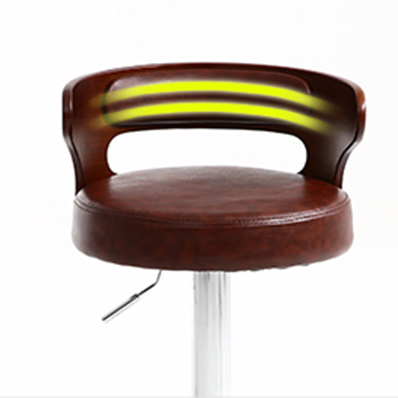 Modern Rotatable Backrest Counter Stool Steel Household Bar Stool with Cushion and Pedal