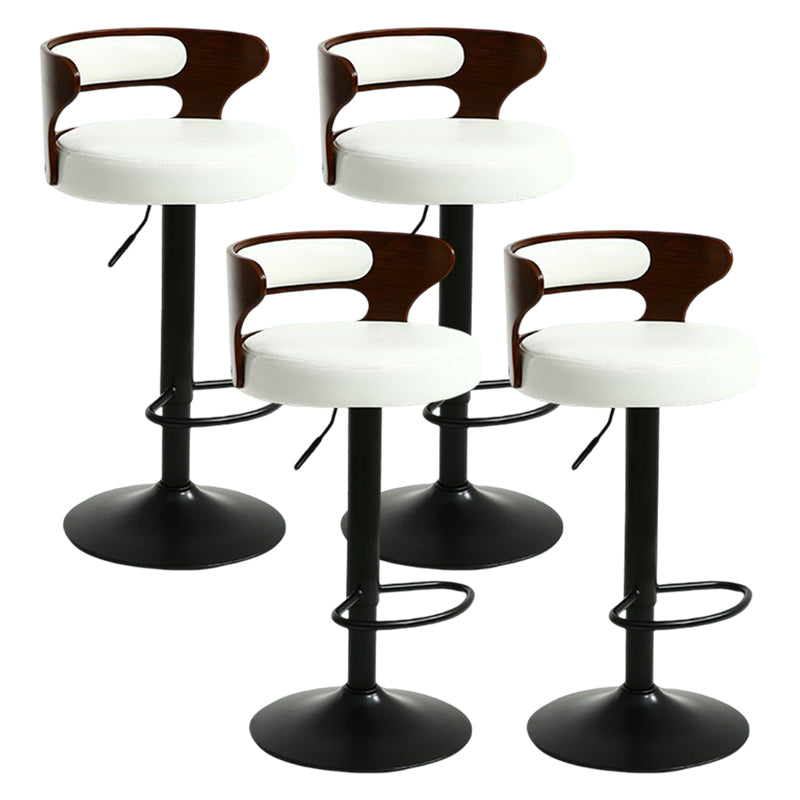 Modern Rotatable Backrest Counter Stool Steel Household Bar Stool with Cushion and Pedal