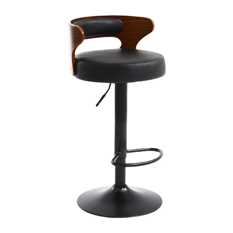 Modern Rotatable Backrest Counter Stool Steel Household Bar Stool with Cushion and Pedal