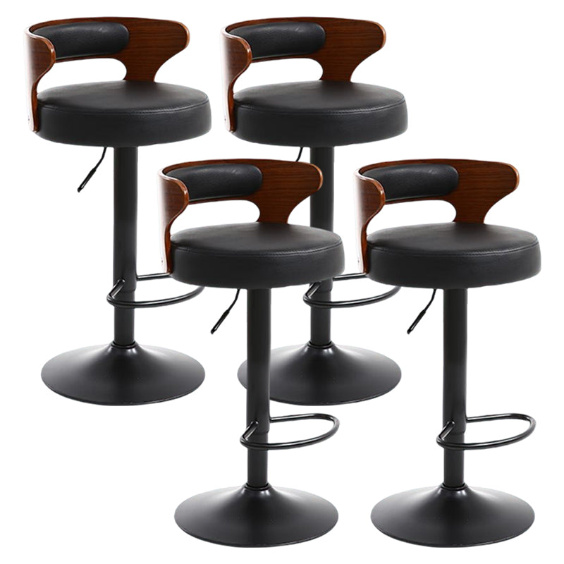 Modern Rotatable Backrest Counter Stool Steel Household Bar Stool with Cushion and Pedal