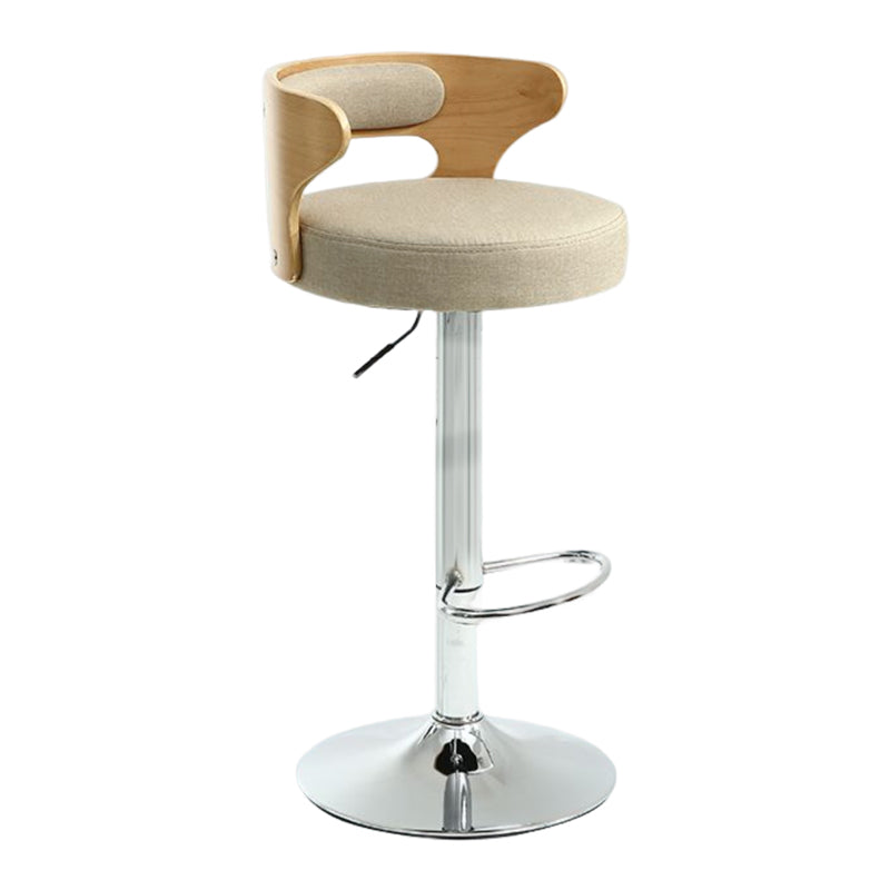 Modern Rotatable Backrest Counter Stool Steel Household Bar Stool with Cushion and Pedal