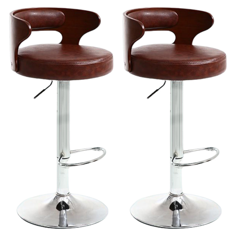 Modern Rotatable Backrest Counter Stool Steel Household Bar Stool with Cushion and Pedal