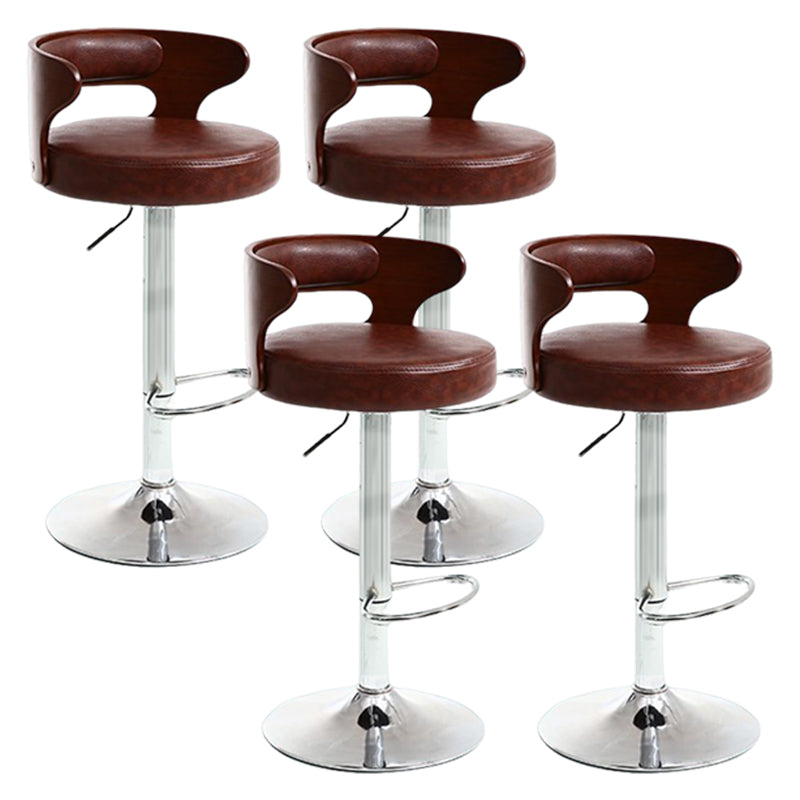 Modern Rotatable Backrest Counter Stool Steel Household Bar Stool with Cushion and Pedal