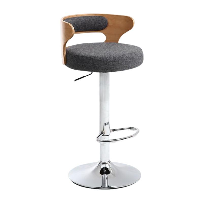 Modern Rotatable Backrest Counter Stool Steel Household Bar Stool with Cushion and Pedal