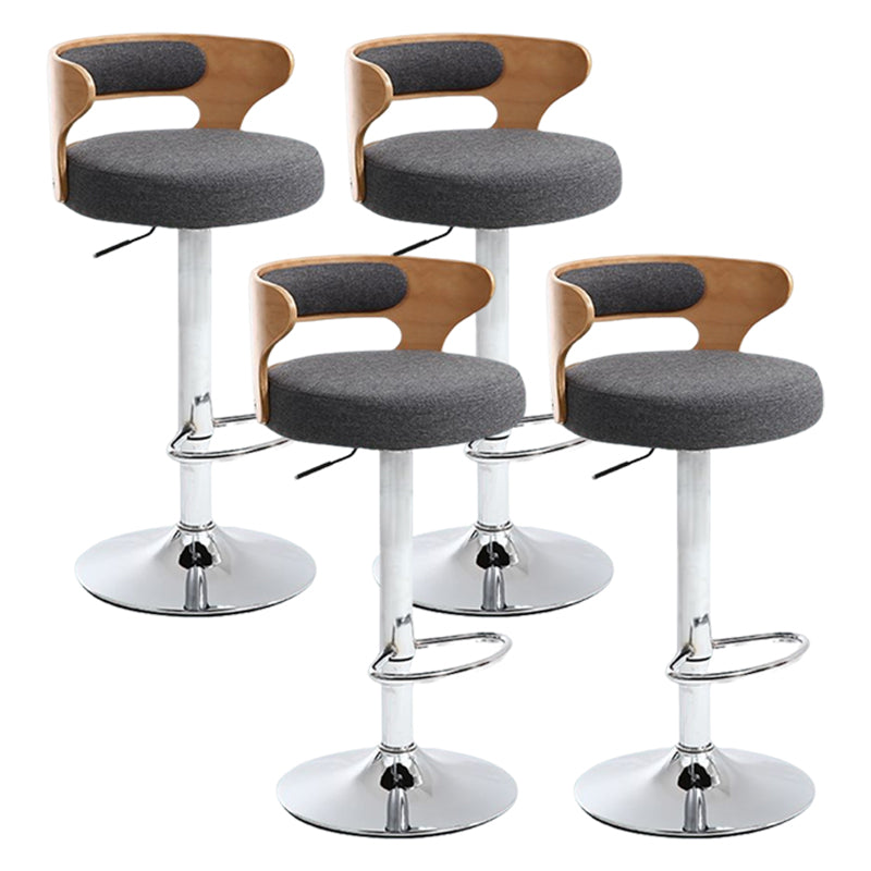Modern Rotatable Backrest Counter Stool Steel Household Bar Stool with Cushion and Pedal
