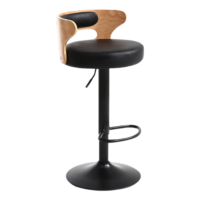 Modern Rotatable Backrest Counter Stool Steel Household Bar Stool with Cushion and Pedal