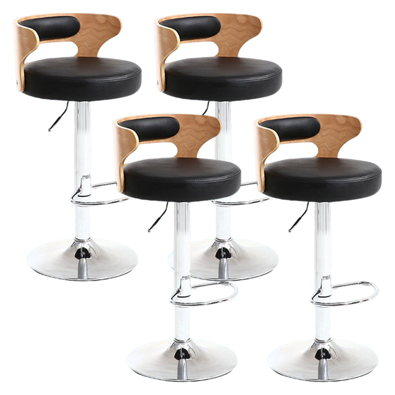 Modern Rotatable Backrest Counter Stool Steel Household Bar Stool with Cushion and Pedal