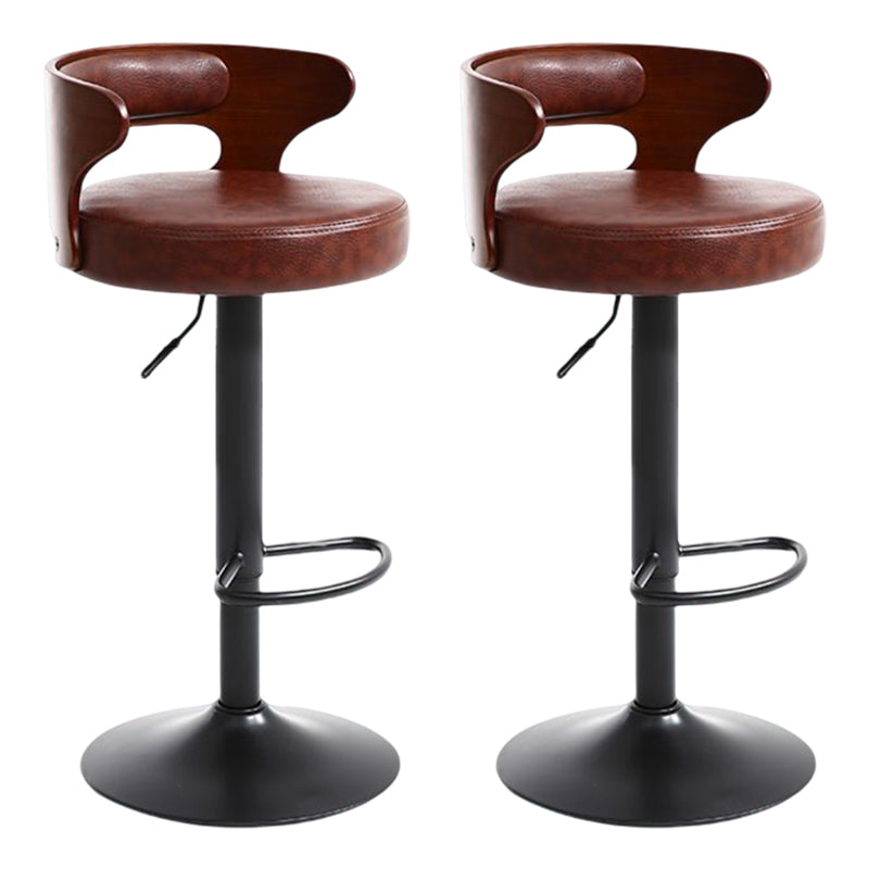 Modern Rotatable Backrest Counter Stool Steel Household Bar Stool with Cushion and Pedal