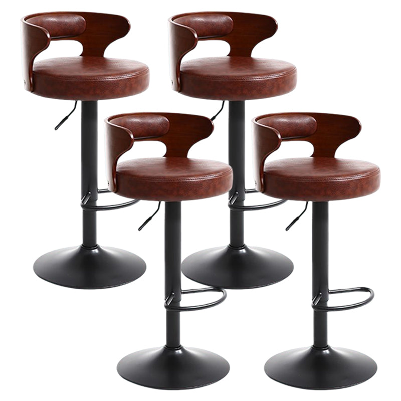 Modern Rotatable Backrest Counter Stool Steel Household Bar Stool with Cushion and Pedal