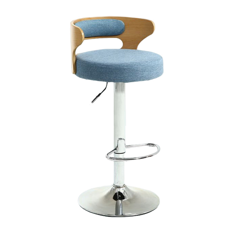 Modern Rotatable Backrest Counter Stool Steel Household Bar Stool with Cushion and Pedal