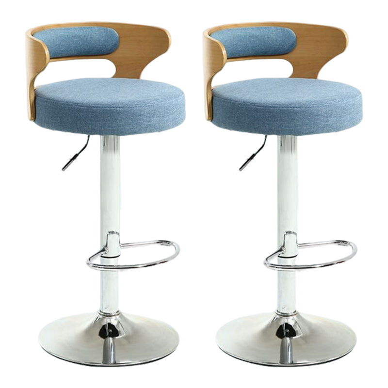 Modern Rotatable Backrest Counter Stool Steel Household Bar Stool with Cushion and Pedal