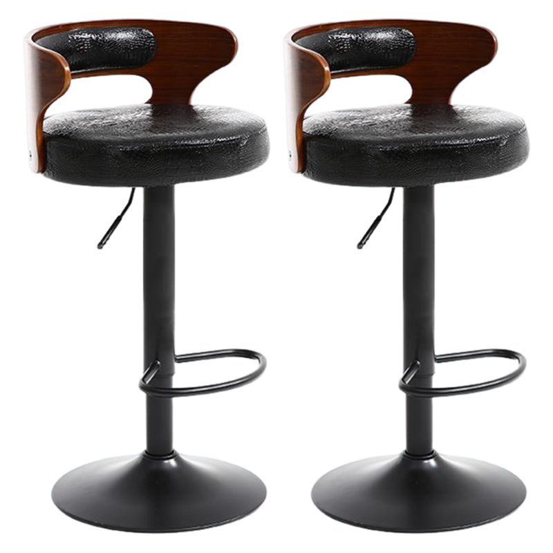 Modern Rotatable Backrest Counter Stool Steel Household Bar Stool with Cushion and Pedal