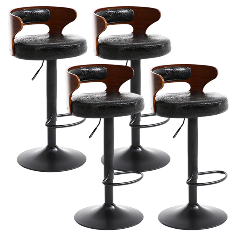 Modern Rotatable Backrest Counter Stool Steel Household Bar Stool with Cushion and Pedal