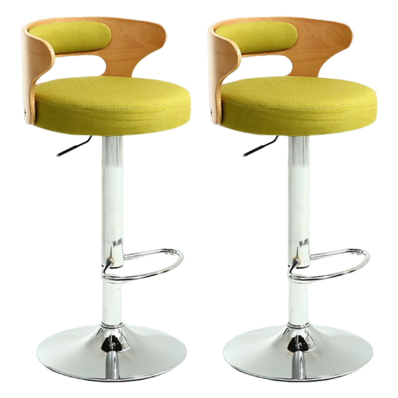 Modern Rotatable Backrest Counter Stool Steel Household Bar Stool with Cushion and Pedal
