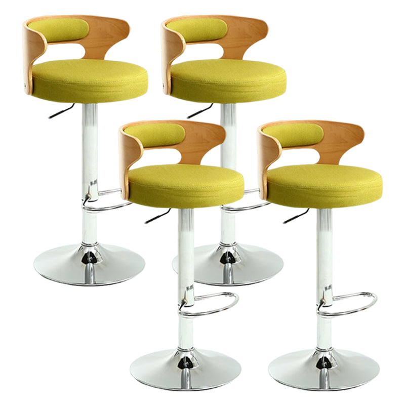 Modern Rotatable Backrest Counter Stool Steel Household Bar Stool with Cushion and Pedal
