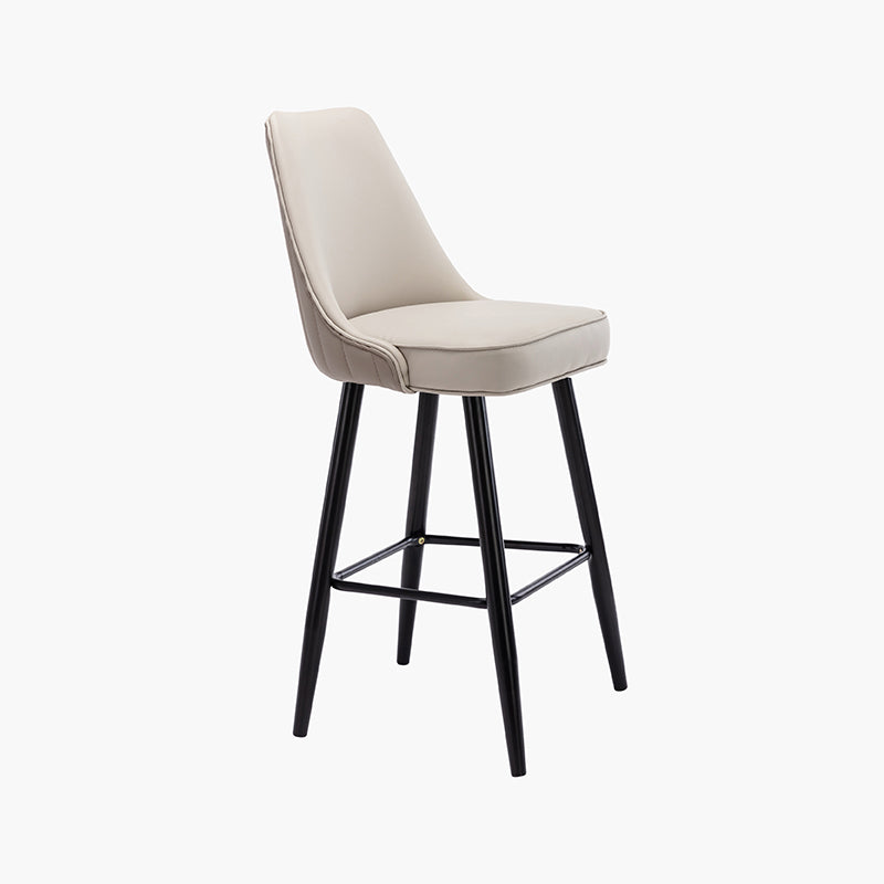 Contemporary Metal Leather Bar Stools Bristol Barstool with Iron Legs and Low Back