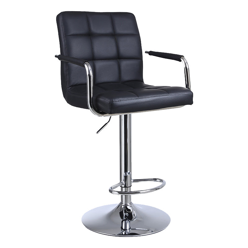 Indoor Modern Adjustable Bar Stool Footrest Bucket Backrest Swivel Counter Stool