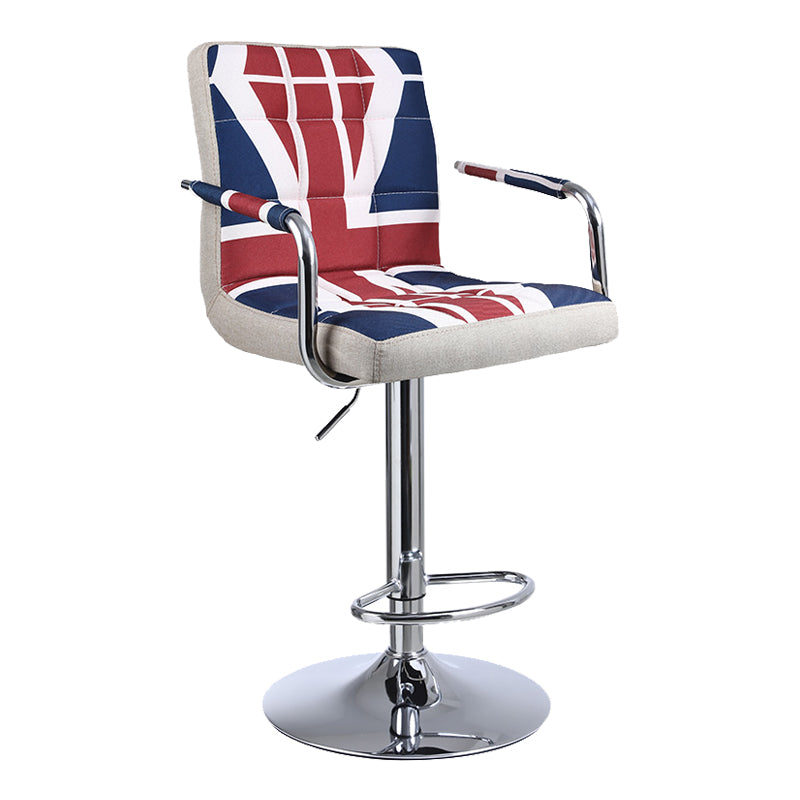 Indoor Modern Adjustable Bar Stool Footrest Bucket Backrest Swivel Counter Stool