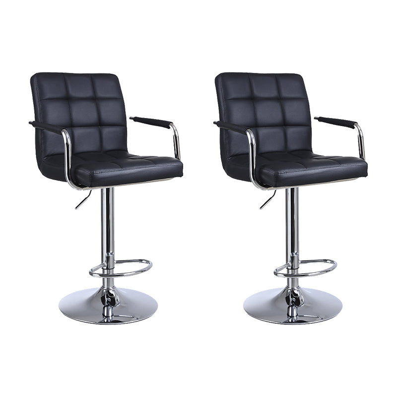 Indoor Modern Adjustable Bar Stool Footrest Bucket Backrest Swivel Counter Stool