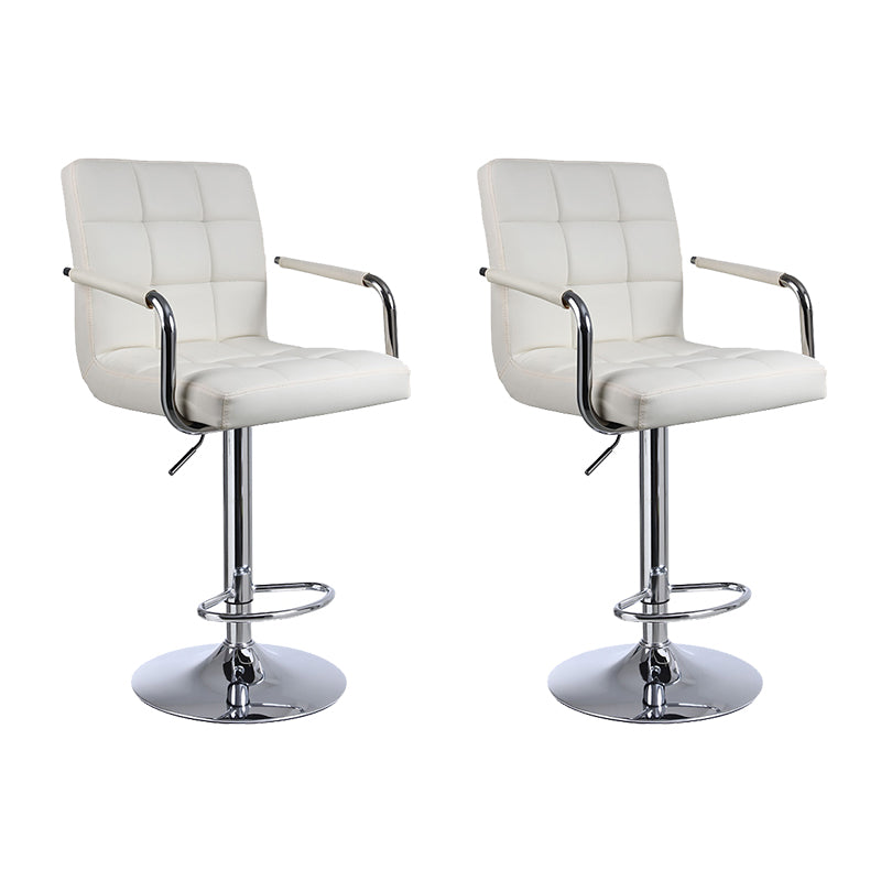 Indoor Modern Adjustable Bar Stool Footrest Bucket Backrest Swivel Counter Stool