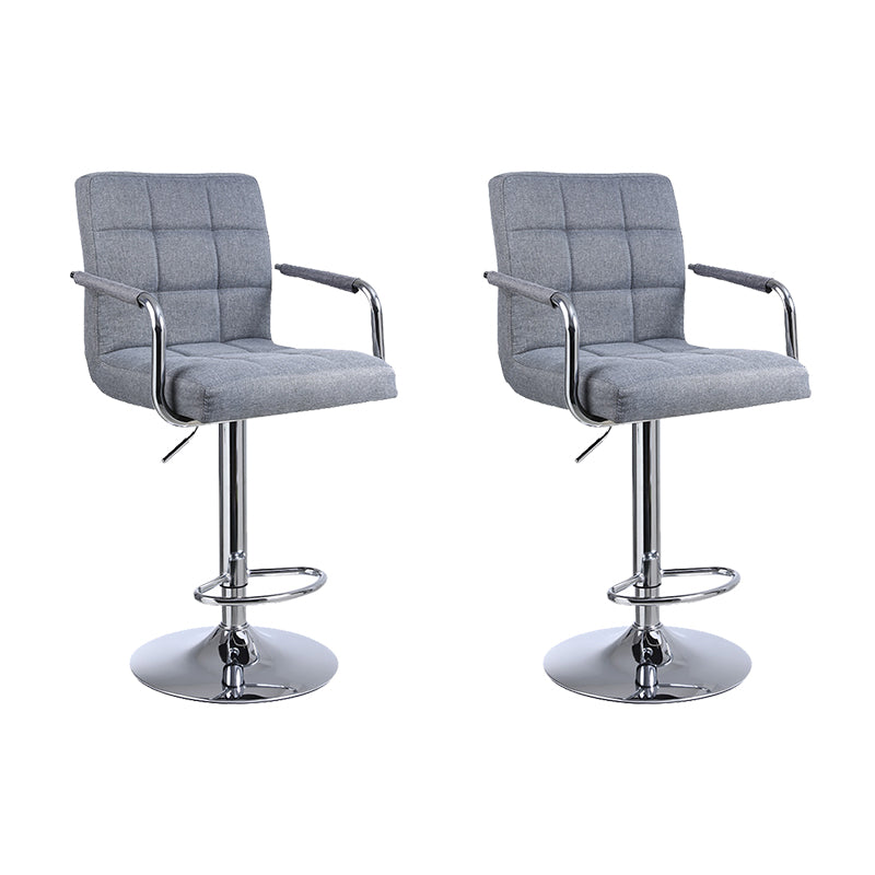 Indoor Modern Adjustable Bar Stool Footrest Bucket Backrest Swivel Counter Stool