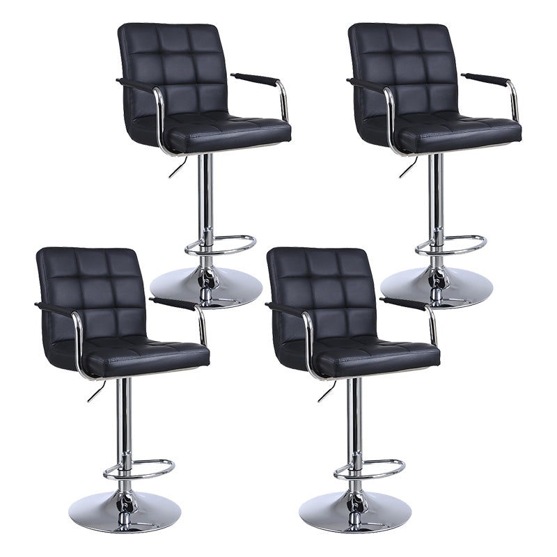 Indoor Modern Adjustable Bar Stool Footrest Bucket Backrest Swivel Counter Stool