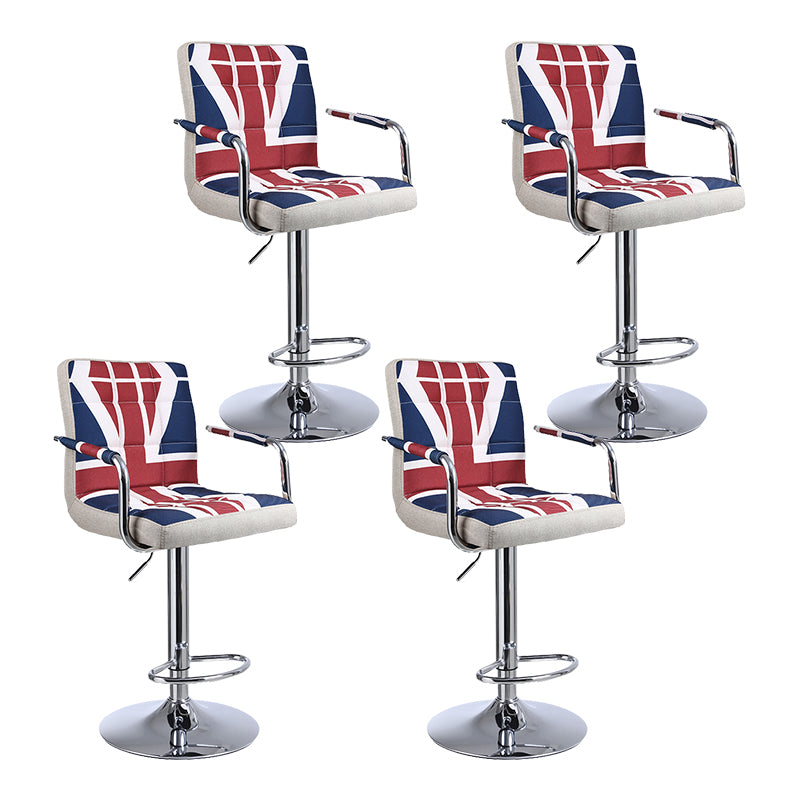 Indoor Modern Adjustable Bar Stool Footrest Bucket Backrest Swivel Counter Stool