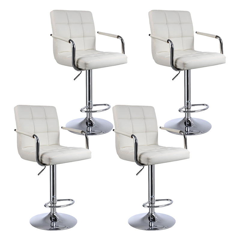 Indoor Modern Adjustable Bar Stool Footrest Bucket Backrest Swivel Counter Stool