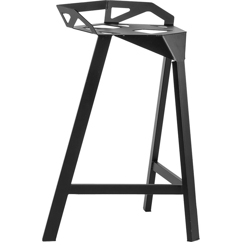 Modern Geometric Bar Stool Footrest Bristol Counter and Bar Stool with Iron Legs