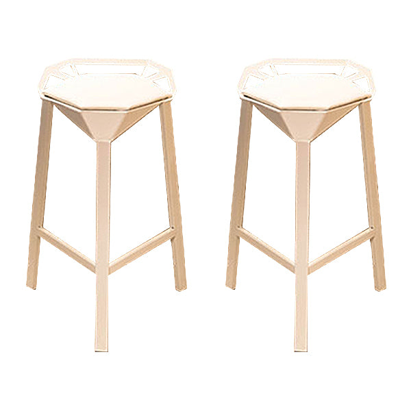 Modern Geometric Bar Stool Footrest Bristol Counter and Bar Stool with Iron Legs