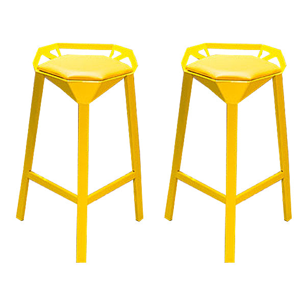 Modern Geometric Bar Stool Footrest Bristol Counter and Bar Stool with Iron Legs
