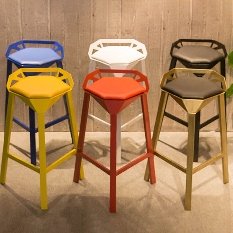 Modern Geometric Bar Stool Footrest Bristol Counter and Bar Stool with Iron Legs