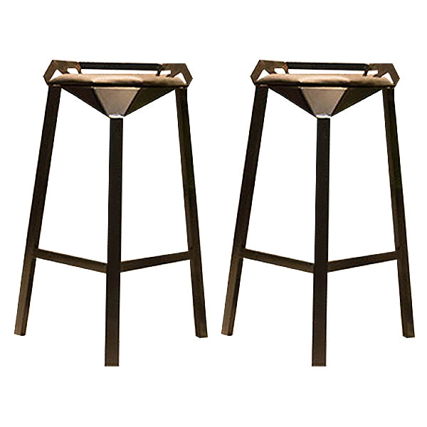 Modern Geometric Bar Stool Footrest Bristol Counter and Bar Stool with Iron Legs