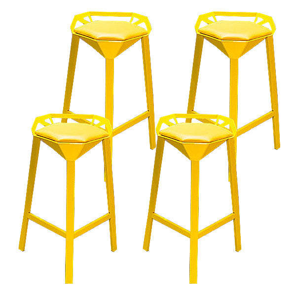 Modern Geometric Bar Stool Footrest Bristol Counter and Bar Stool with Iron Legs