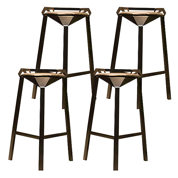 Modern Geometric Bar Stool Footrest Bristol Counter and Bar Stool with Iron Legs
