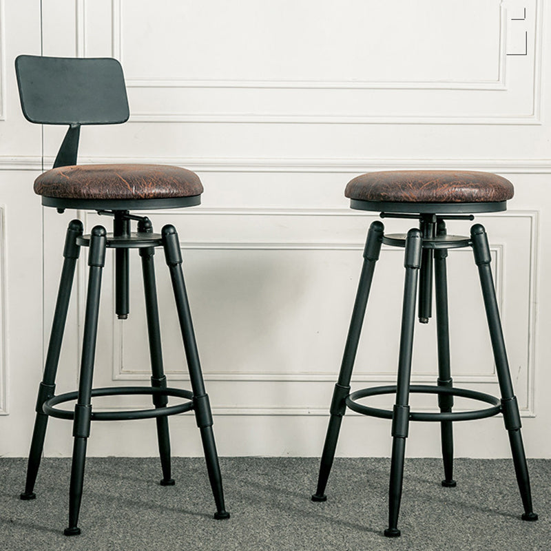 Taburete de bar para cafetería, reposapiés, altura ajustable, taburete con patas de hierro