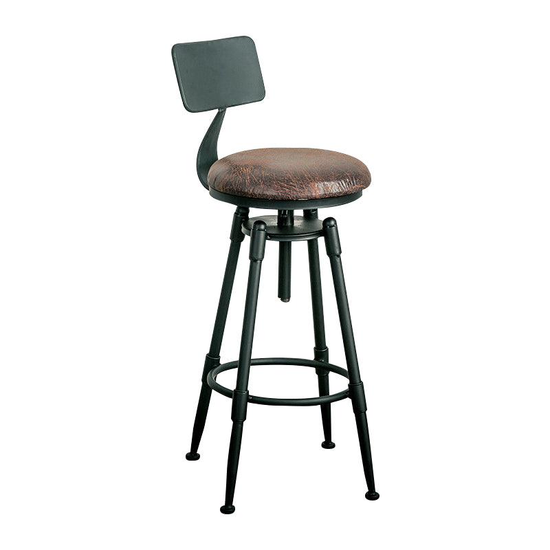 Taburete de bar para cafetería, reposapiés, altura ajustable, taburete con patas de hierro