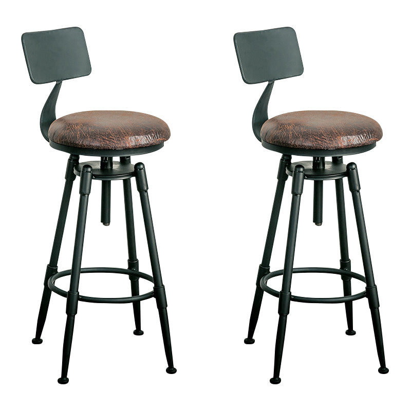 Taburete de bar para cafetería, reposapiés, altura ajustable, taburete con patas de hierro