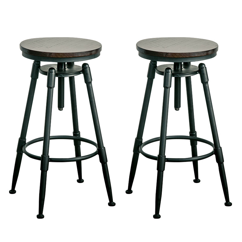 Taburete de bar para cafetería, reposapiés, altura ajustable, taburete con patas de hierro