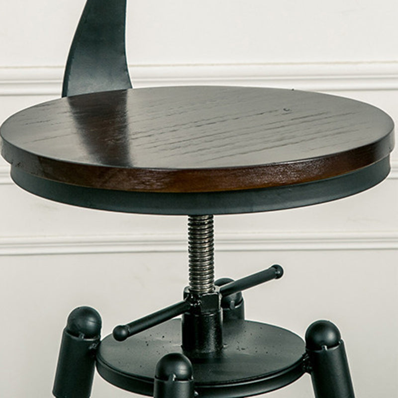 Taburete de bar para cafetería, reposapiés, altura ajustable, taburete con patas de hierro