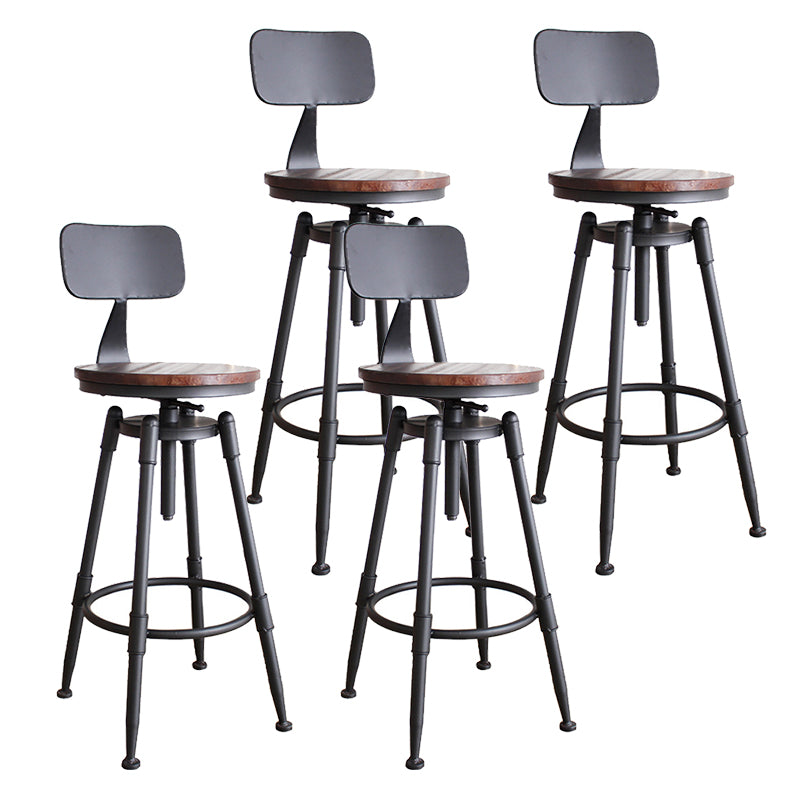 Taburete de bar para cafetería, reposapiés, altura ajustable, taburete con patas de hierro