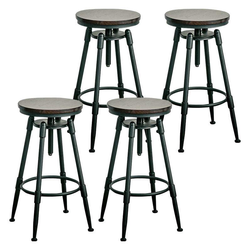 Taburete de bar para cafetería, reposapiés, altura ajustable, taburete con patas de hierro