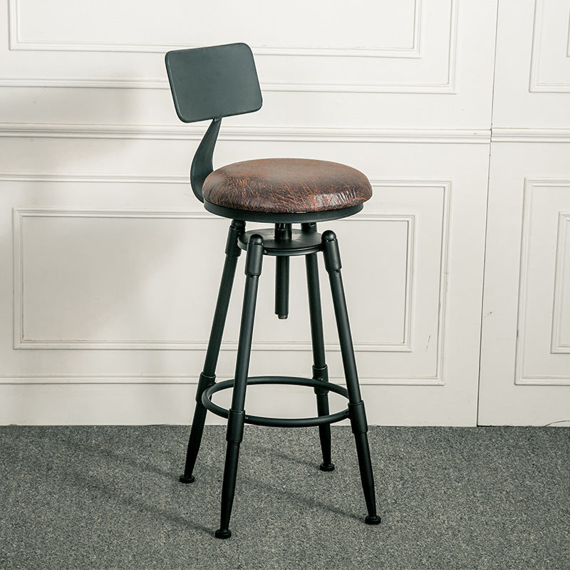 Taburete de bar para cafetería, reposapiés, altura ajustable, taburete con patas de hierro
