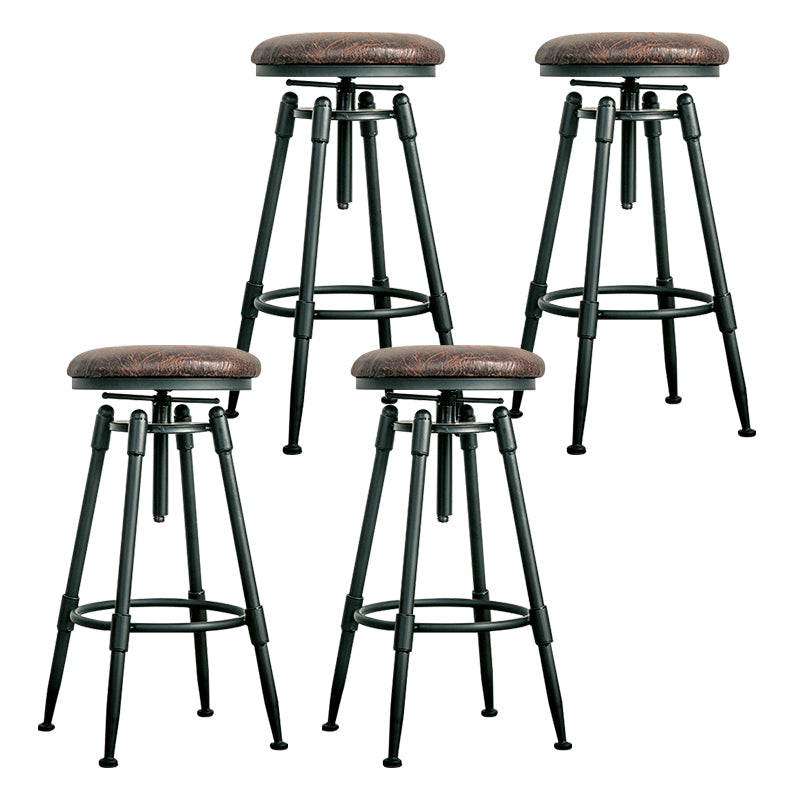 Taburete de bar para cafetería, reposapiés, altura ajustable, taburete con patas de hierro