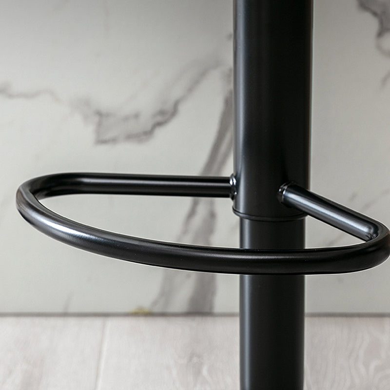 Taburete de bar de acero con respaldo moderno, taburete elevable con cojín de cuero